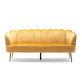 Modern Glam 3 Seater Sofa With Velvet Texture