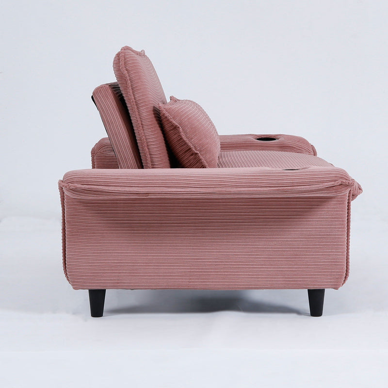 Modern Fabric Multi-Functional Sofa Bed With Adjustable Armrests And Backrests