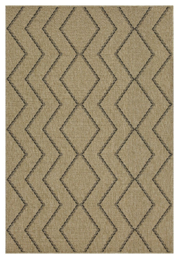 Earth - 5'3" X 7'3" Indoor, Outdoor Area Rug - Black, Natural