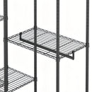 Heavy Duty Garment Rack With 8 Adjustable Wire Shelves And 5 Clothes Rails, Freestanding Closet Organizer Metal - Black
