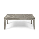 Ingenious - Outdoor Acacia Wood Coffee Table With Slat Panel Design - Light Gray