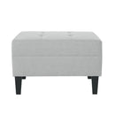 Classic Ottoman With Birch Wood Legs And Fabric Upholstery