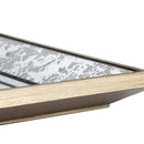 Antique Rectangle Mirror With Floral Accents, Mirrored Display Tray, Hanging Wall Mirror