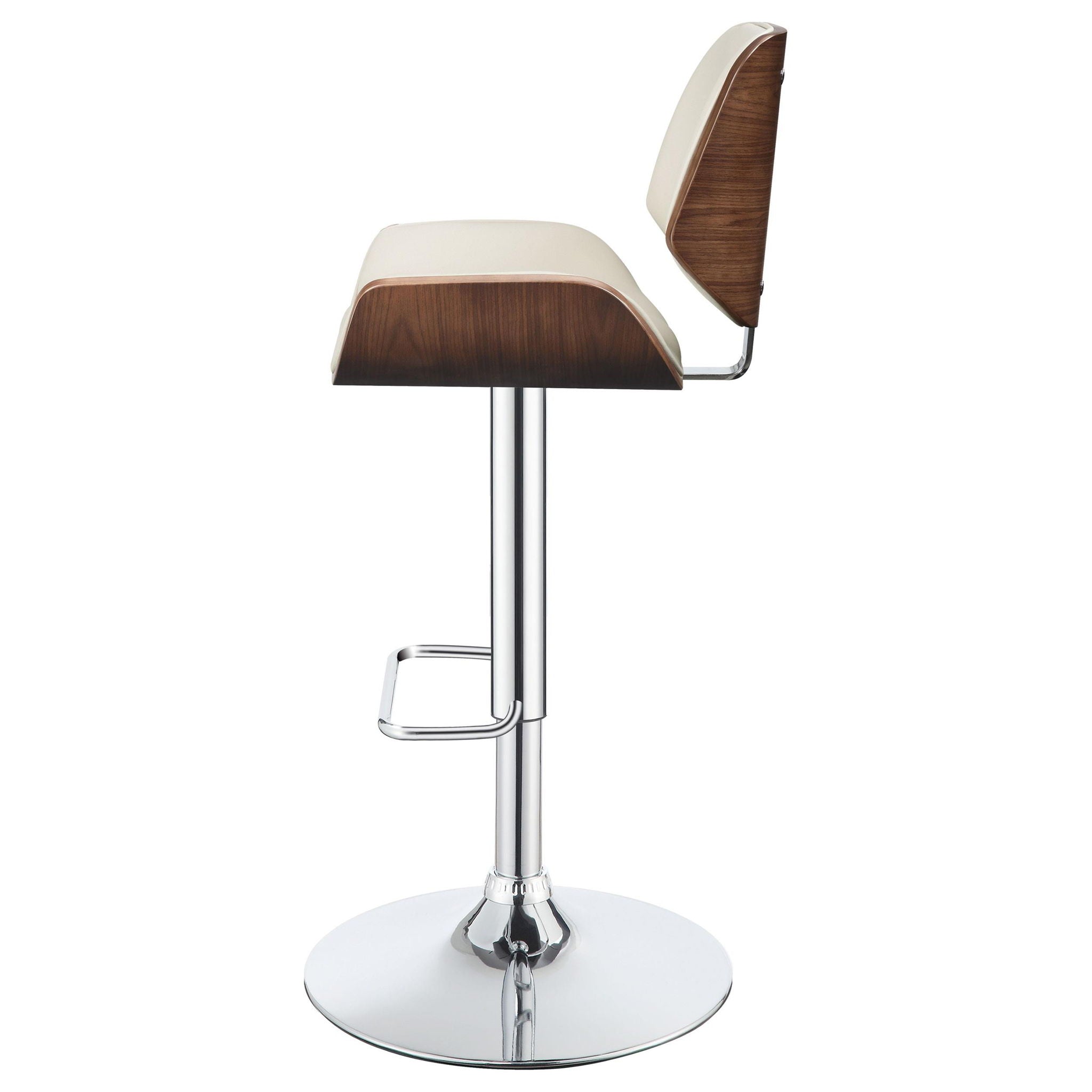 Folsom Upholstered Adjustable Bar Stool Ecru and Chrome - Atlantic Fine Furniture Melbourne FL