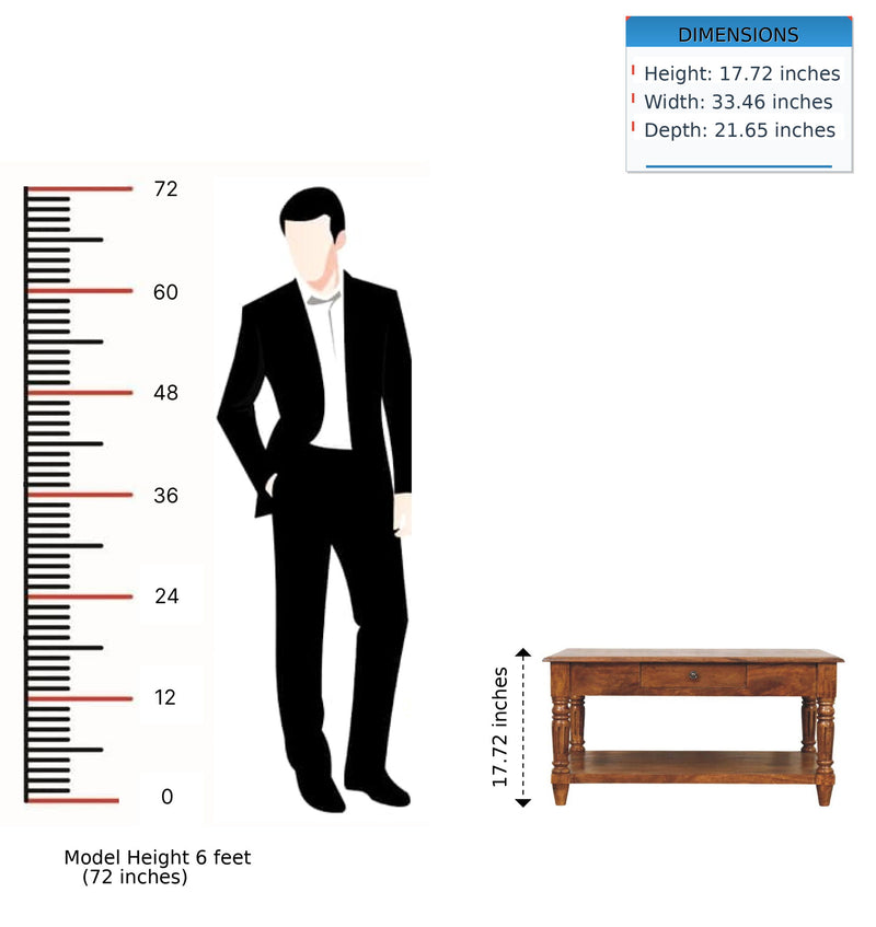 Turned Legs Drawer Table