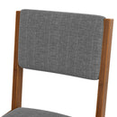 Dining Chairs (Set of 4), Mid Century Modern Fabric Upholstered Kitchen Side Chairs, Farmhouse Dining Room Chair - Brown / Gray