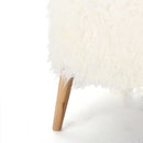 Modern Glam Club Chair With Shaggy Textures - White