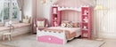 Castle Shaped Bed With Storage Shelf, Dreamy Platform Bed For Kids Bedroom
