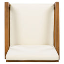 5 Piece Outdoor Patio Dining Set With 4 Armchairs And Table - Beige