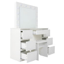 Large Vanity Tables With Mirror And Light - Matte White