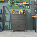 Heavy Duty Metal Storage Cabinet With Wheels 3 Drawer Tool Cabinet For Garage, Office, And Home Organizer Solutions