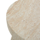 Outdoor Travertine Concrete Side Table - Beige