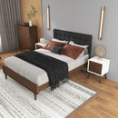 Caroline - Mid-Century Modern Style White Night Stand 2 Drawer