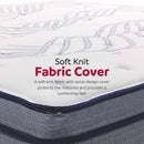 King Size Hybrid Plush Foam Mattress, Soft Polyester Knit Cover, Multi Layer Foam Mattress - White / Gray