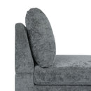 Fabric Upholstered Chaise Lounge With Iron Bracket Legs