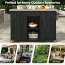 Outdoor Kitchen Island With Stainless Steel Top, Ample Storage Space, Towel And Spice Racks And A Bottle Opener