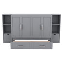 Murphy Bed With Shelves, Drawers And USB Ports