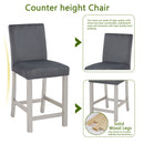 5 Pieces Counter Height Table Set, Kitchen Table With Square Table And 4 Upholstered Chairs
