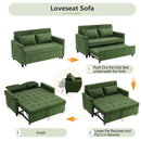 Loveseat Sofa Bed Sleeper With Reversible Backrest, Side Pockets, USB Ports, Phone Holder