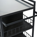 Outdoor Kitchen Island With Storage, Cooking Station, Grill Cart, Foldable Tabletop, And Bottle Opener - Dark Brown