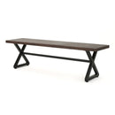 Modern Aluminum Outdoor Dining Bench With X Base