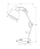 Lighting, Table Lamp, USB Port Included, Nickel Metal, Nickel Shade, Modern - Silver