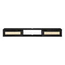 Modern Rattan Door Floating TV Stand For TVs Up To 80"