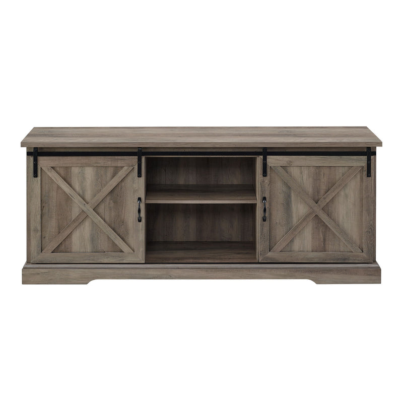 Farmhouse Sliding X Barn Door TV Stand