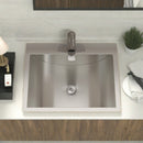 21 X 17" Drop In Bathroom Sink With Pop Up Drain, Stainless Steel Su304, Durable & Rust Resistant, Easy Installation - Brushed Nickel