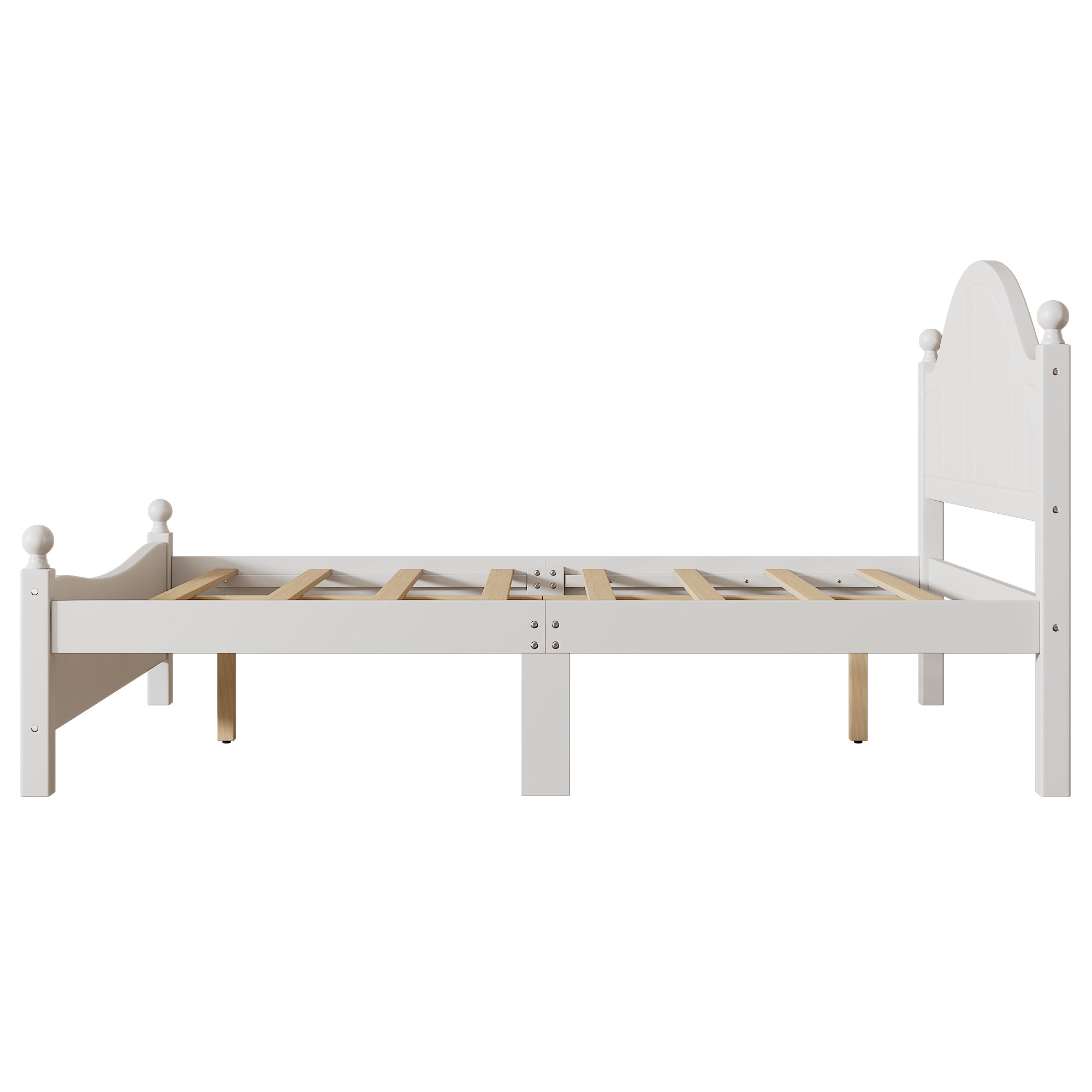 Traditional Concise Style White Solid Wood Platform Bed, No Need Box Spring, Full(Old SKU:WF295732AAA) - Atlantic Fine Furniture Melbourne FL