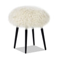 Alberta - Mongolian Sheepskin Round Ottoman