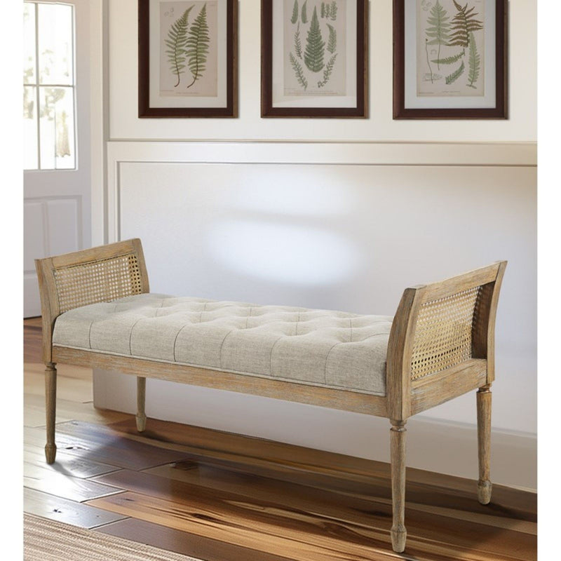 Accent Bench With Arm - Natural