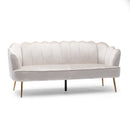 Modern Glam 3 Seater Sofa With Velvet Texture