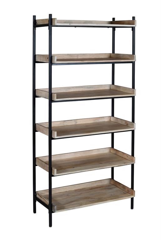 Elden Rustic Etagere or Bookcase with 5 Shelves