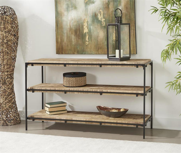Ramon Rustic Console or Bookshelf with 3 Shelves