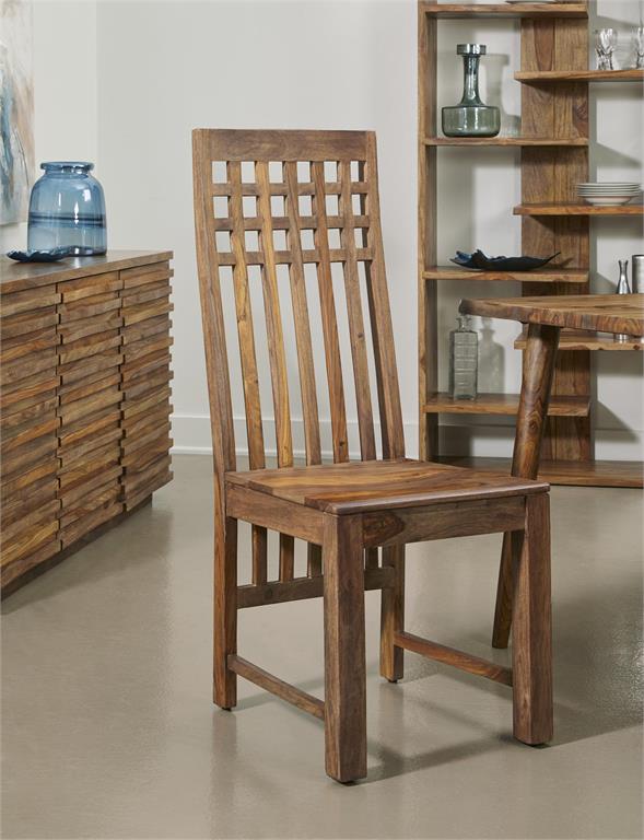 Miley Set of 2 Solid Sheesham Wood Dining Chairs