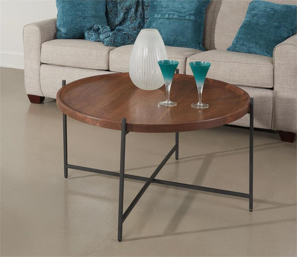 Brant Contemporary Round Tray Top Coffee Table