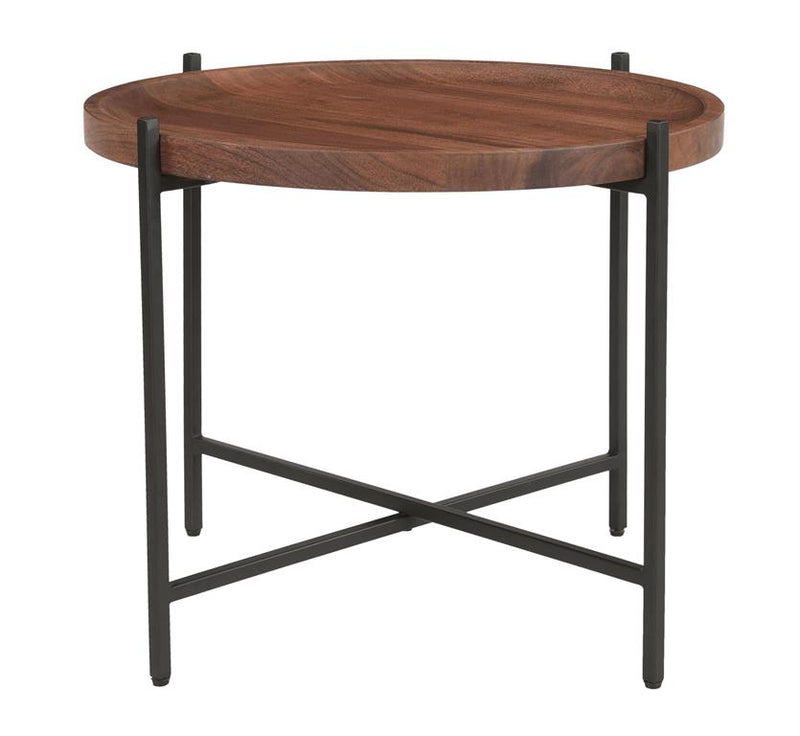 Brant Contemporary Round Tray Top Accent Table