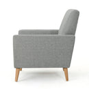 Fabric Channel Stitch Club Chair With Tufted Back - Gray