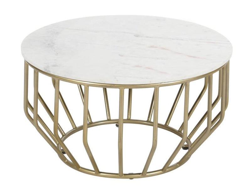 Odell White Marble Round Cocktail Table