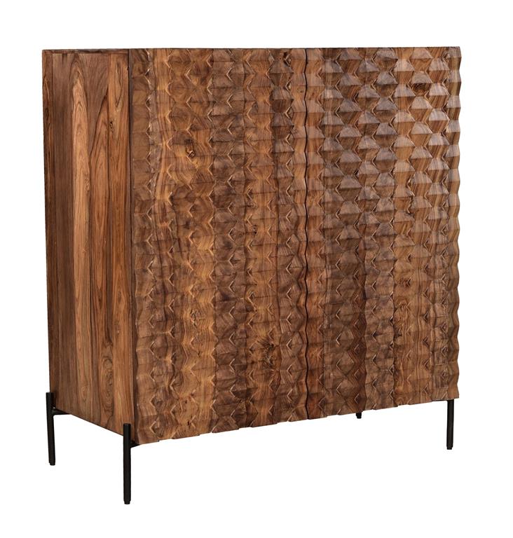 Atwood Solid Sheesham Wood 2 Door Bar Cabinet