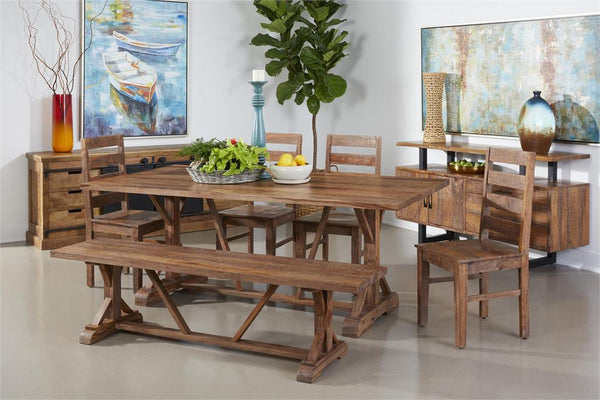 Coen Natural Solid Sheesham Wood Dining Table