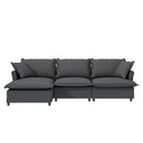 Sectional Sofa With Ottoman Cloud Couch Set With Throw Pillows, Free Combination