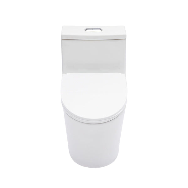 1 Piece Toilet For Bathroom, Dual Flush 1.24 / 1.43 Gpf, Soft Closing Seat - White