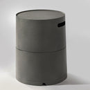 Steel Propane Tank Cover Round Tank Holder Hide Away Side Table - Gray