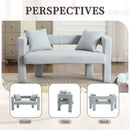 Modern Chenille Loveseat Sofa, Comfy Upholstered 2 Seater