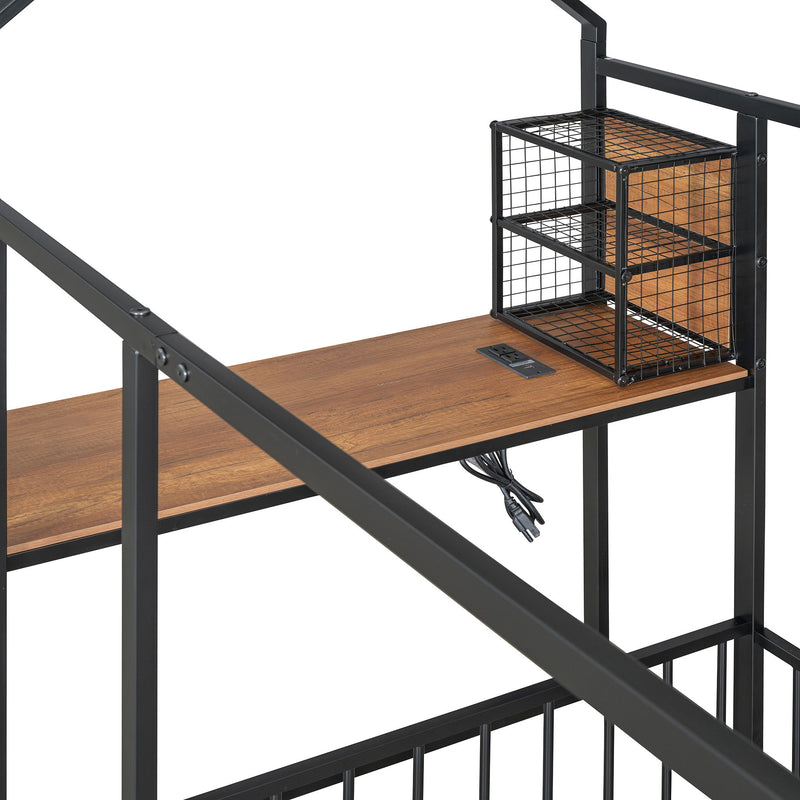 House Frame With Desk, Shelves, Power Outlets And USB Ports