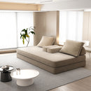 Multifunctional Convertible Sofa Bed With 2 Tumbler Backrests And 2 Pillows, Deep Seat Couch