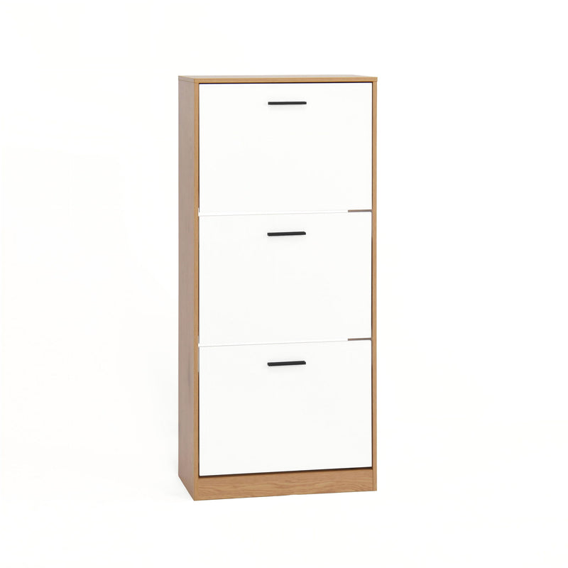 Modern Freestanding Shoe Storage Cabinet With 3 Flip Drawers