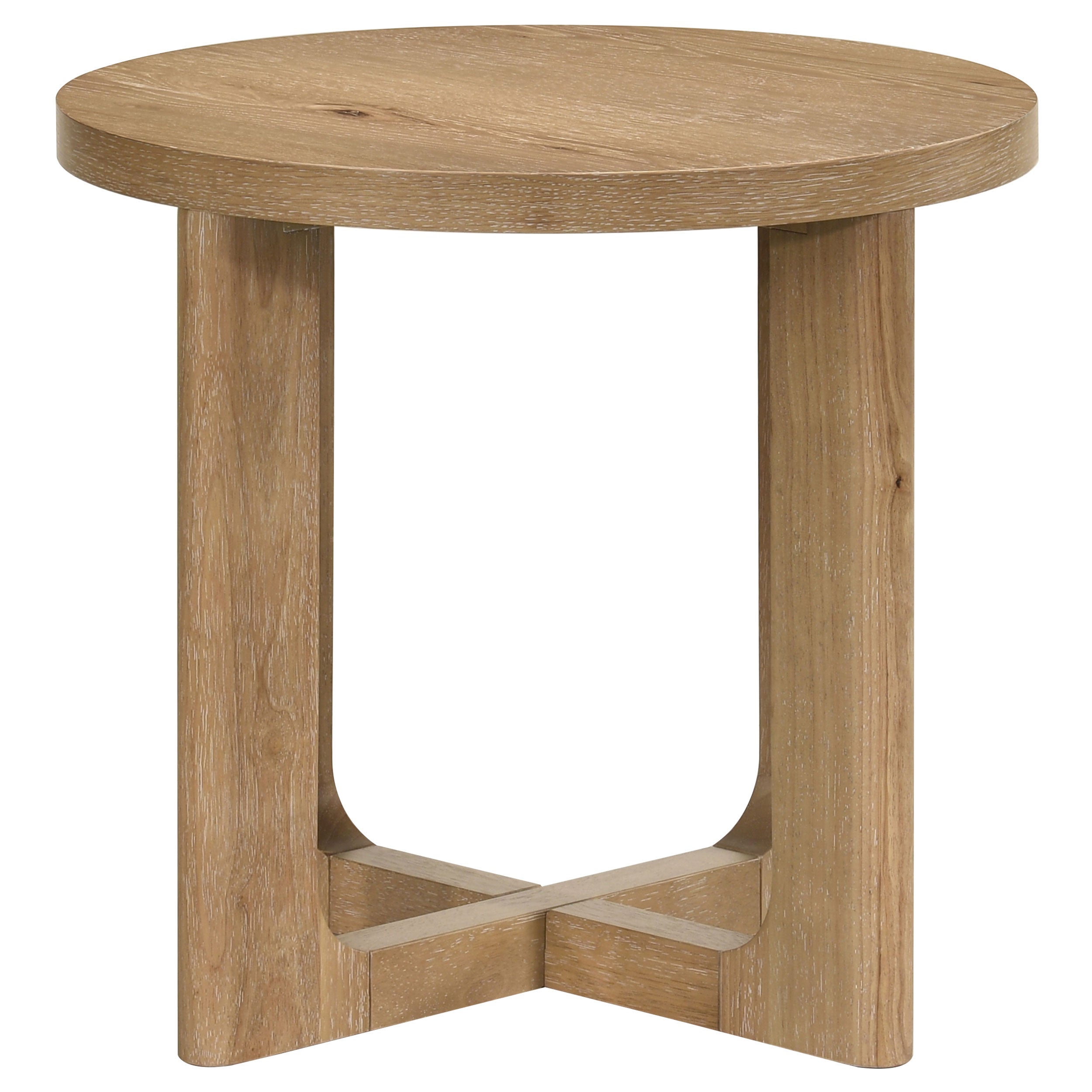 Kessler 2-piece Round Sculptural Wood Coffee Table Set Light Oak — view 4